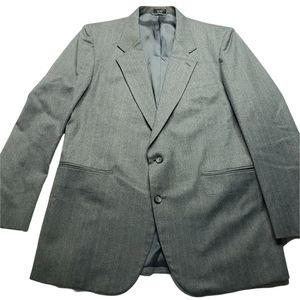 Andre Vachon 100% Wool Blazer Sport Coat Mens R 44 Grey Pinstripe